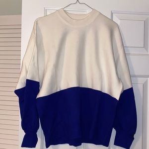 Blue and white sweater